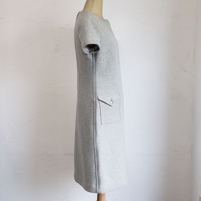 Courreges - クレージュ ☆ ウール 半袖 ワンピース 秋冬 38 ポケット ...