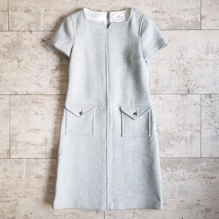 Courreges - クレージュ ☆ ウール 半袖 ワンピース 秋冬 38 ポケット ...