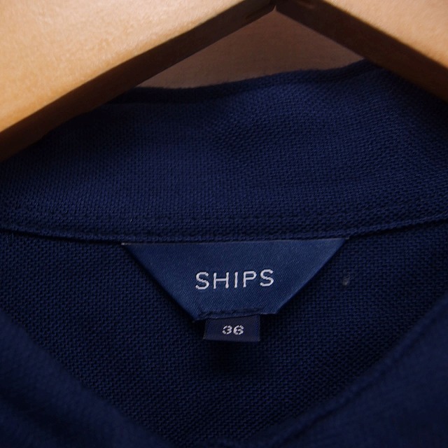 SHIPS(シップス)のシップス SHIPS ワンピース ロング丈 長袖 前結び ハーフボタン 無地 紺 レディースのワンピース(ロングワンピース/マキシワンピース)の商品写真