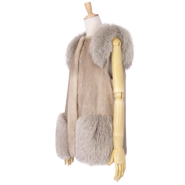 美品 ミンクファー MINK FUR コート ノースリーブ フォックスファー