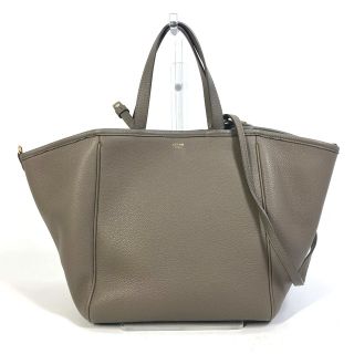 セリーヌ(celine)のセリーヌ CELINE スモールフォールドカバ 194073CR7.18TP 2WAY ショルダーバッグ トートバッグ カーフスキン トープ グレージュ系 新品同様(トートバッグ)