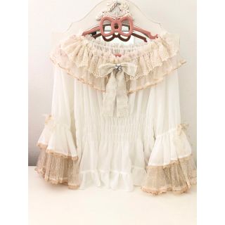 アンジェリックプリティー(Angelic Pretty)の【再値下げ】ホワイト×ゴールドレースが素敵なブラウス(シャツ/ブラウス(長袖/七分))