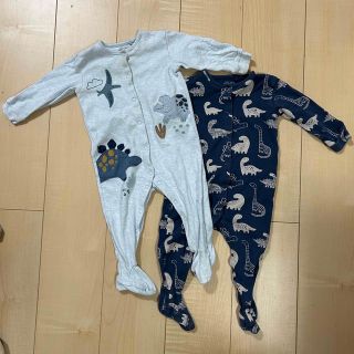 next baby♡足つき2枚セット♡80カバーオール♡恐竜柄♡(カバーオール)