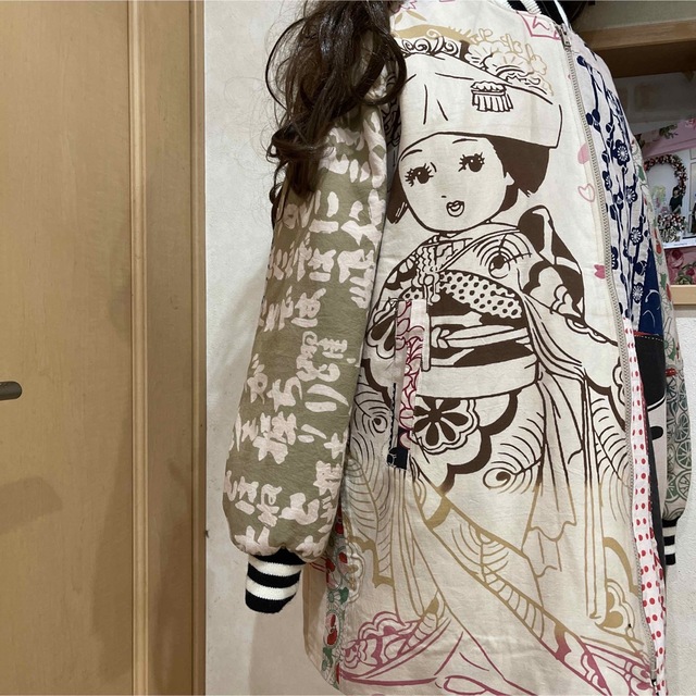 昭和レトロ手ぬぐい柿渋染コート 中綿入り | ukinoxusa.com