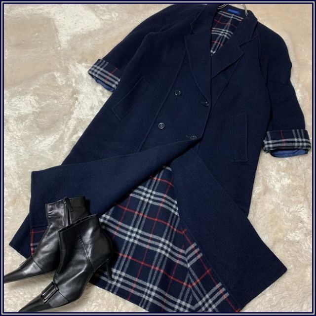 BURBERRY - BURBERRYS　PRORSUM　ノバチェック　ダブル　ウール　ロングコート
