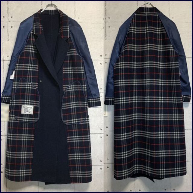 BURBERRY(バーバリー)のBURBERRYS　PRORSUM　ノバチェック　ダブル　ウール　ロングコート レディースのジャケット/アウター(ロングコート)の商品写真