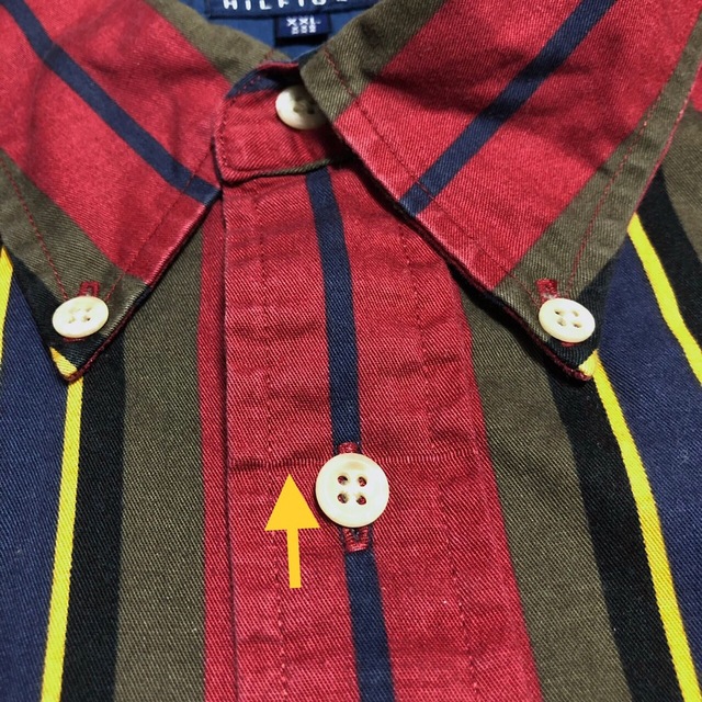 TOMMY HILFIGER(トミーヒルフィガー)の【トミーヒルフィガー】オールド刺繍ロゴビッグクラシックレトロストライプシャツ メンズのトップス(シャツ)の商品写真