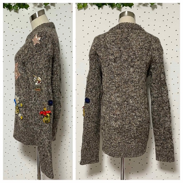 DOLCE&GABBANA(ドルチェアンドガッバーナ)の本物 美品 ドルチェ&ガッバーナ 装飾 ケーブルニット セーター 38 ドルガバ レディースのトップス(ニット/セーター)の商品写真
