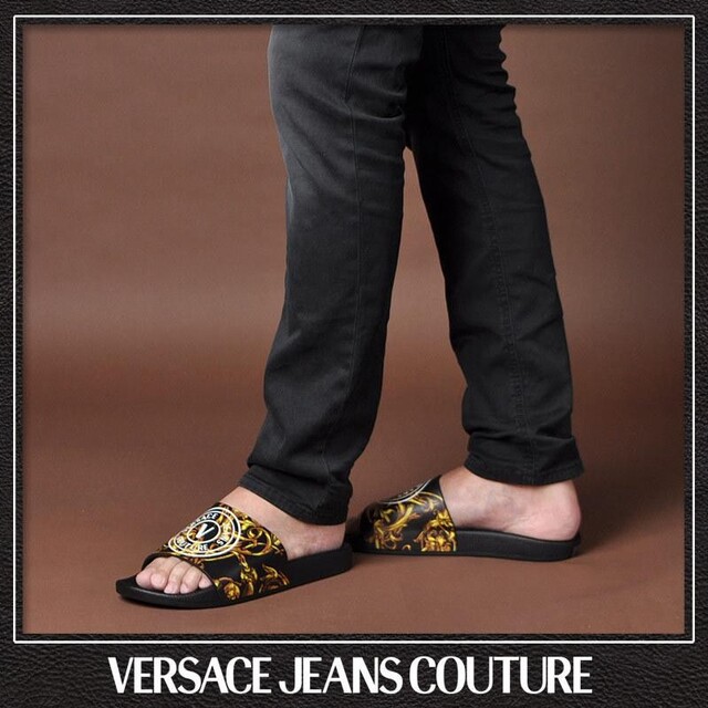 VERSACE JEANS COUTURE サンダル バロック ブラック | フリマアプリ ラクマ