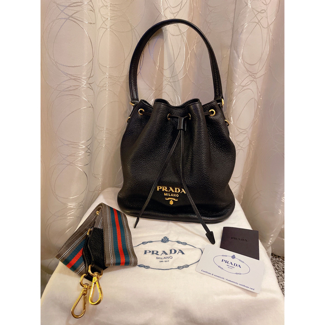 最終値下げ！【美品】PRADA＊プラダ＊レザー ＊バケット＊バッグ