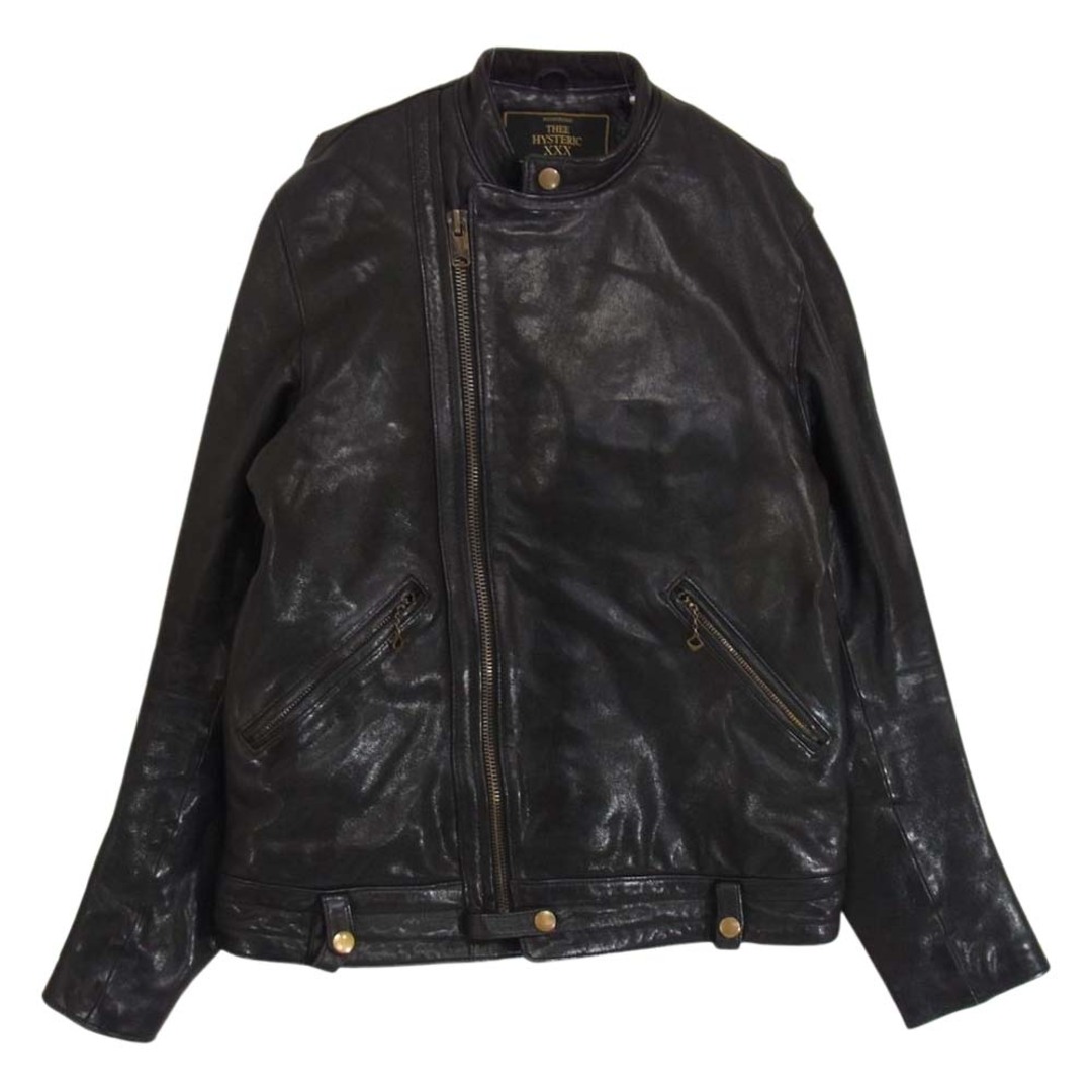 HYSTERIC GLAMOUR ヒステリックグラマー THEE HYSTERIC XXX REGISTERED 0634LB01 ゴートレザー セミダブル ライダースジャケット ブラック系 S