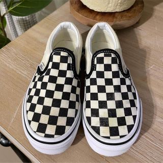 ヴァンズ(VANS)の値下げ！Vans チェッカー　スリッポン　キッズ(スリッポン)