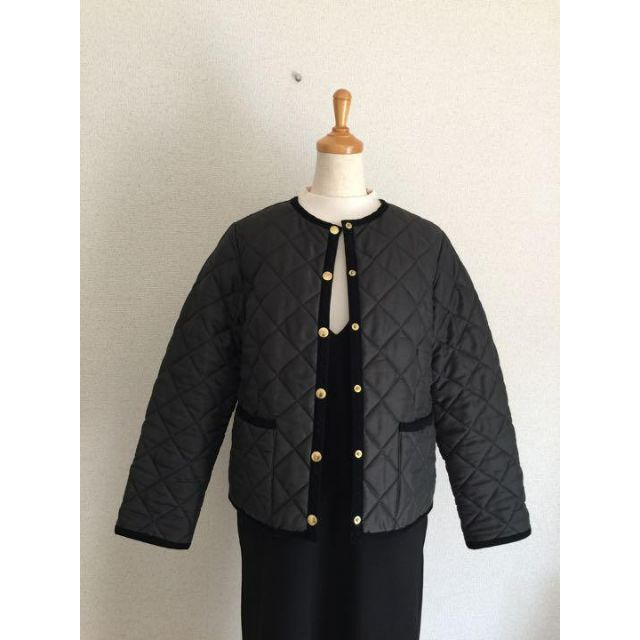 美品 Traditional Weatherwearノーカラーボアジャケット