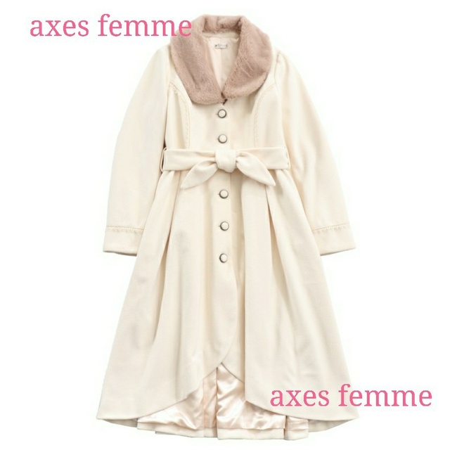 【新品未使用】axes femme ファーフィッシュテールコート355袖丈