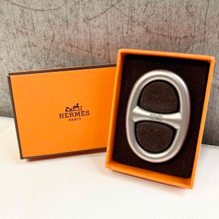 エルメス(Hermes)のHERMES エルメス シェーヌ グレー スカーフリング ネックレストップ(ネックレス)