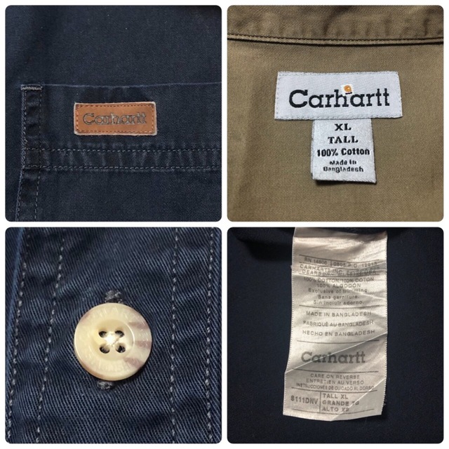 carhartt(カーハート)の【カーハート】コマツ企業刺繍ロゴ・レザーロゴ入りダブルポケットビッグワークシャツ メンズのトップス(シャツ)の商品写真