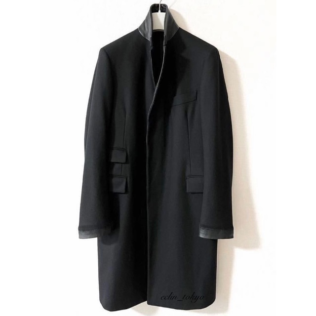 HERMES - 新品同様 HERMES レザー装飾 ロングコート E3716の通販 HERMES - 新品同様 HERMES レザー装飾 ロングコート E3716の通販