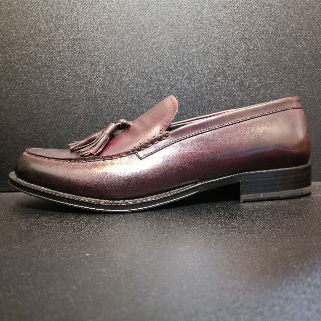 ブライアンクレス (BRIAN CRESS) イタリア製革靴 ボルドー UK8 メンズの靴/シューズ(スリッポン/モカシン)の商品写真