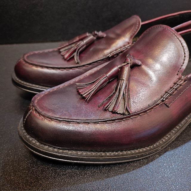 ブライアンクレス (BRIAN CRESS) イタリア製革靴 ボルドー UK8 メンズの靴/シューズ(スリッポン/モカシン)の商品写真