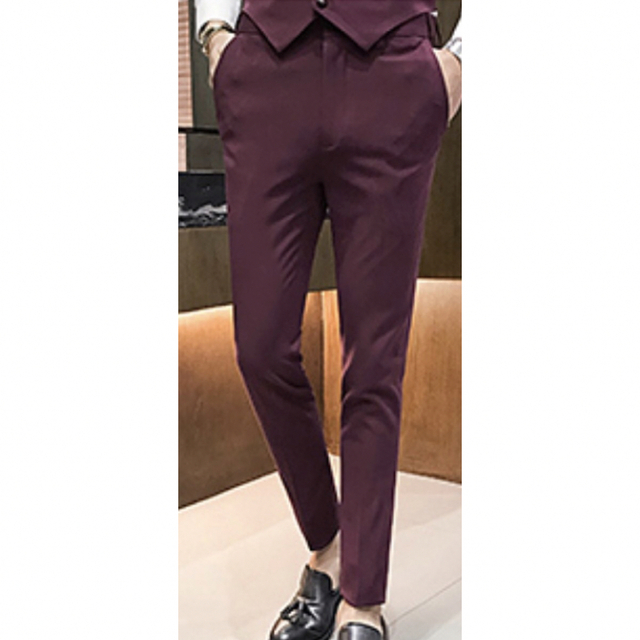 スーツ　紫　パープル　スーツ　ジャケット　パンツ　ベスト　3点　セットアップ 2