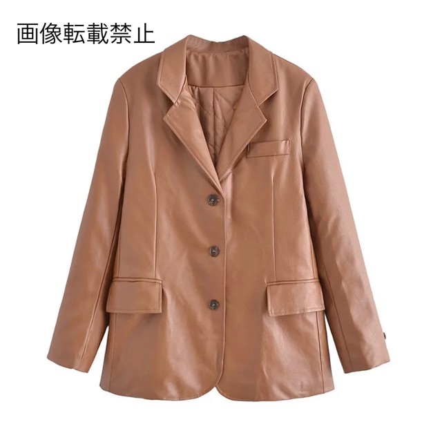 12月新作10171◆camel フェイクレザー テーラードジャケット