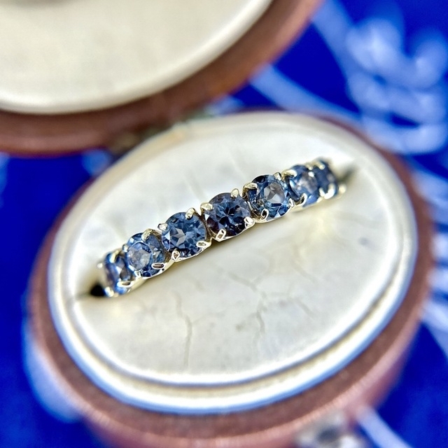 最高品質ベキリーブルーガーネットハーフエタニティリング K18YG1.16ct レディースのアクセサリー(リング(指輪))の商品写真