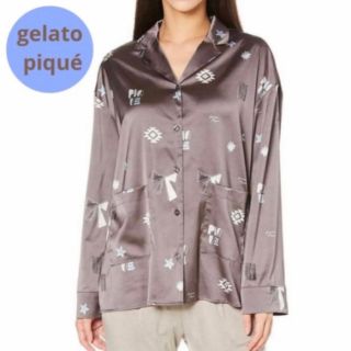 ジェラートピケ(gelato pique)の【新品】gelato pique サテン 柄パジャマシャツ(パジャマ)