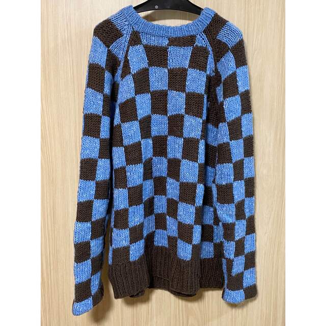 MAISON SPECIAL ブロックチェックハンドニット