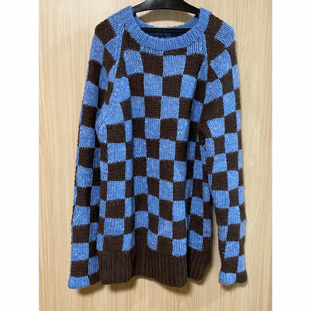 MAISON SPECIAL ブロックチェックハンドニット