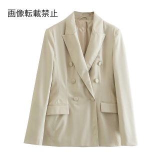 🎅12月新作🎄10182◆フェイクレザー ダブルジャケット ブレザー (テーラードジャケット)