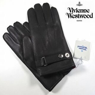 新品 ヴィヴィアンウエストウッド レザー手袋 黒 24cm メンズ 男性