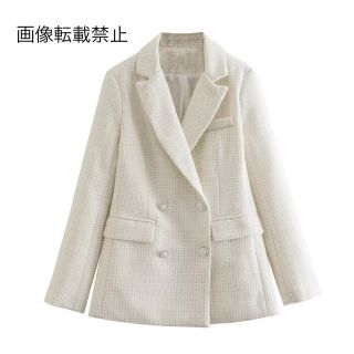 🎅12月新作🎄10183◆ツイード ダブルジャケット ブレザー (テーラードジャケット)