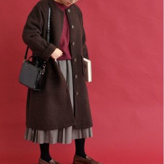 PAR ICI|圧縮ウールノーカラーコート dgden.cg