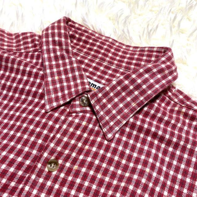 RENOMA(レノマ)のrenoma  レノマ　ヴィンテージ　ギンガムチェックシャツ　赤　Ｌ メンズのトップス(シャツ)の商品写真