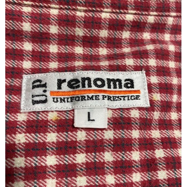 RENOMA(レノマ)のrenoma  レノマ　ヴィンテージ　ギンガムチェックシャツ　赤　Ｌ メンズのトップス(シャツ)の商品写真