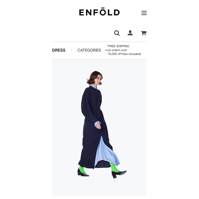 ENFOLD(エンフォルド)のエンフォルド　LAYERED DRESS ワンピースネイビー　サイズ36　 レディースのワンピース(ロングワンピース/マキシワンピース)の商品写真