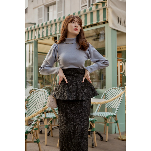 Floral Jacquard Peplum Skirt Mサイズ小嶋陽菜