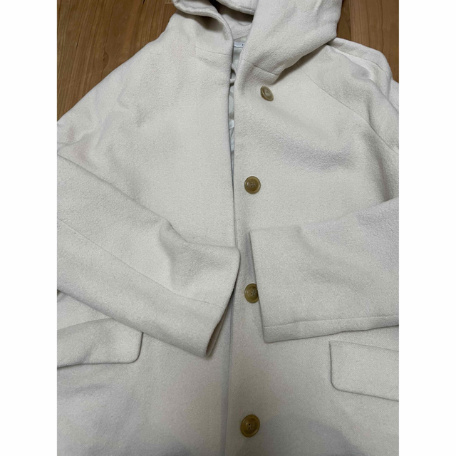 IENA(イエナ)のIENA イエナ ロングコート ホワイト 36サイズ　フードコート レディースのジャケット/アウター(ロングコート)の商品写真