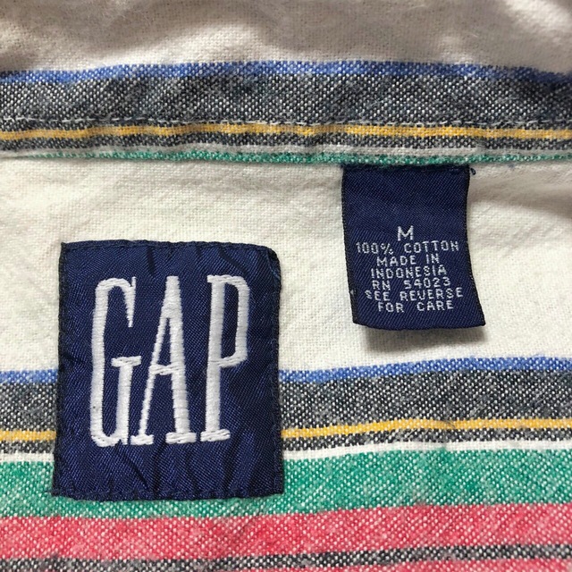 GAP(ギャップ)の【オールドギャップGAP】ワークマルチストライプシャツ 90s ホワイト系 メンズのトップス(シャツ)の商品写真