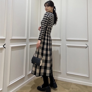 herlipto♡Plaid Jacquard Knit Dress