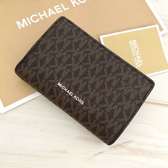 Michael Kors(マイケルコース)の新品 MICHAEL KORS マイケルコース 折り財布 ピンク ブラウン レディースのファッション小物(財布)の商品写真