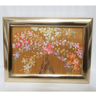 風水開運絵画＊幸せの樹　招財樹　 金のなる木  虹花　全体　金運　やる気　知性(置物)