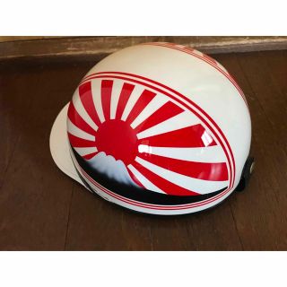 富士日章 コルク半 ヘルメット 三段シート ロケットカウル 風防 アルフィン 族(ヘルメット/シールド)