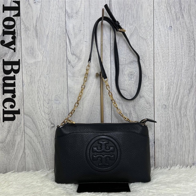 極美品♡トリーバーチ エンボスロゴ レザー チェーン ショルダーバッグ-
