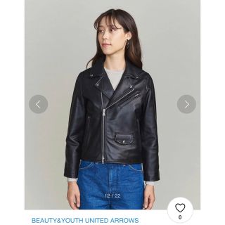 ビューティアンドユースユナイテッドアローズ(BEAUTY&YOUTH UNITED ARROWS)の【美品】【UNITED ARROWS】【定価44,000】ラムレザー　ライダース(ライダースジャケット)