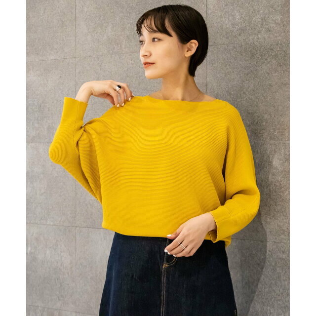 BEAMS(ビームス)の【YELLOW】BEAMS HEART / ボートネック ドルマン プルオーバー レディースのトップス(ニット/セーター)の商品写真