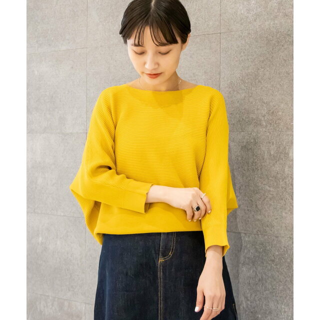 BEAMS(ビームス)の【YELLOW】BEAMS HEART / ボートネック ドルマン プルオーバー レディースのトップス(ニット/セーター)の商品写真