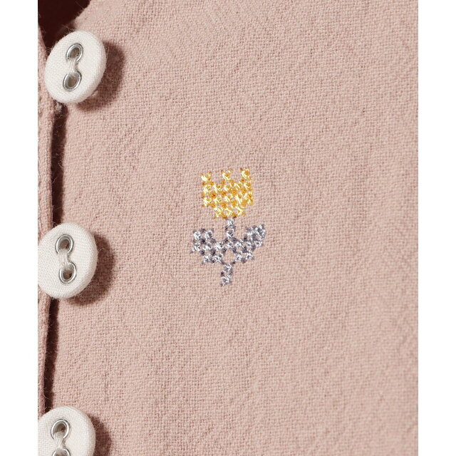 BEAMS OUTLET(ビームスアウトレット)の【SMOKE_PINK】BEAMS mini / チューリップ刺繍 ワンピース (90~150cm) キッズ/ベビー/マタニティのキッズ服女の子用(90cm~)(ドレス/フォーマル)の商品写真