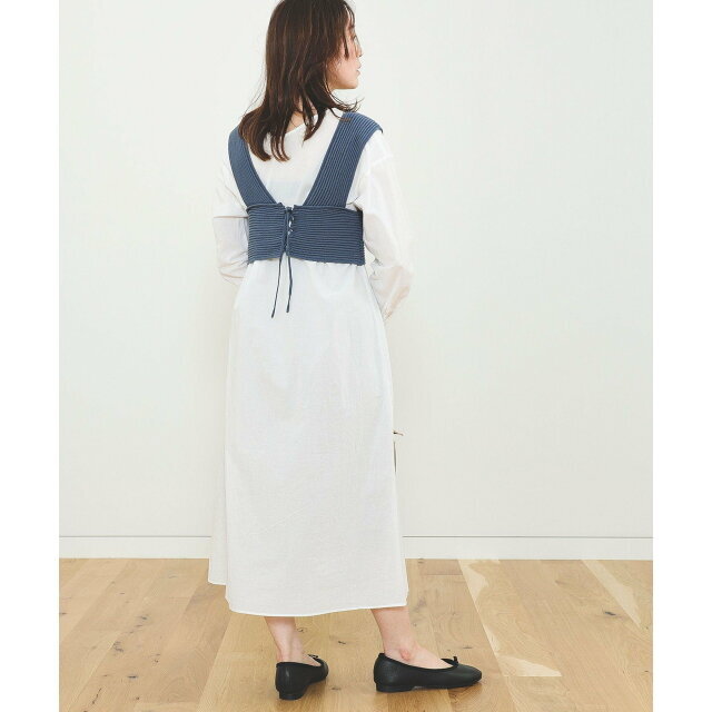 BEAMS(ビームス)の【OFF_WHT】BEAMS HEART / ニットビスチェ セットアップ ワンピース レディースのワンピース(ロングワンピース/マキシワンピース)の商品写真