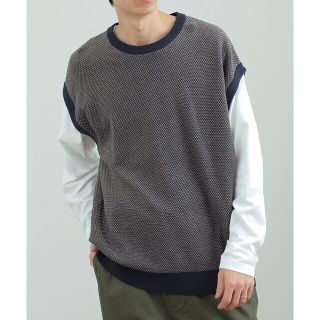 ビームス(BEAMS)の【NAVY】BEAMS HEART / バーズアイ フェイクレイヤー ロングスリーブ Tシャツ(Tシャツ/カットソー(半袖/袖なし))